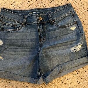 Natural Reflections Women's Distressed Blue Jean Shorts